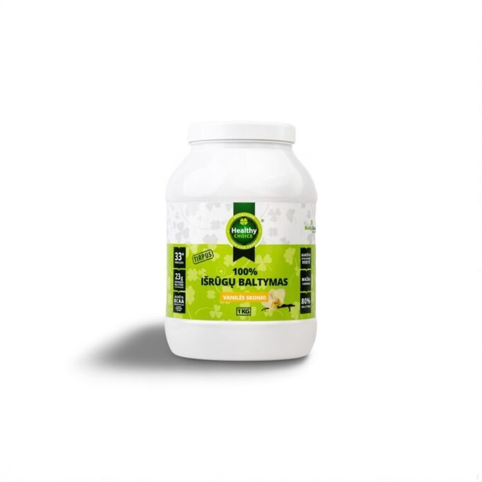 100% išrūgų baltymai vanilės skonio, 1kg